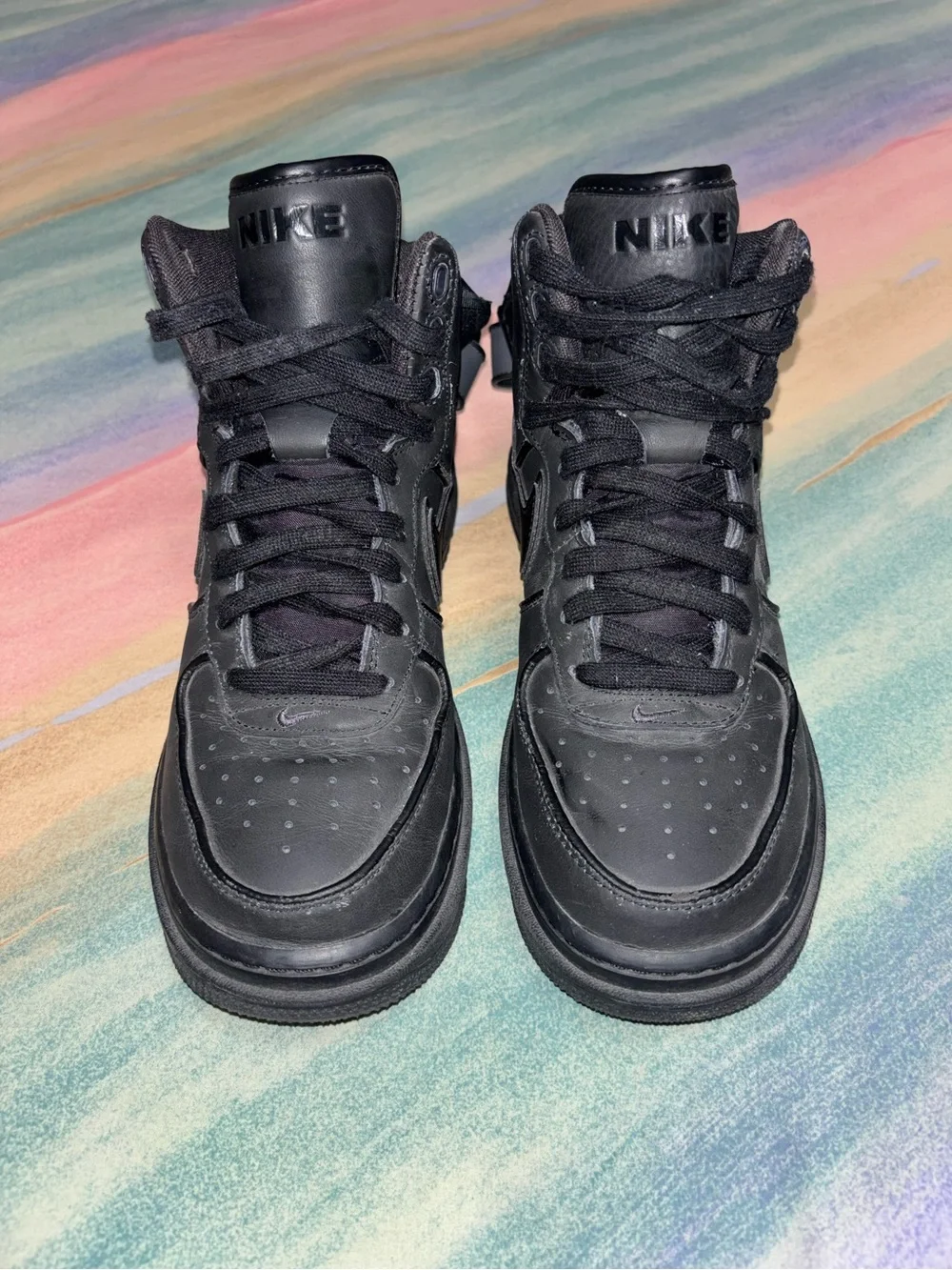Nike Air Force 1 Boot black Anthracite Leather High-Tops Sneakers 6.5Y/women’s 8